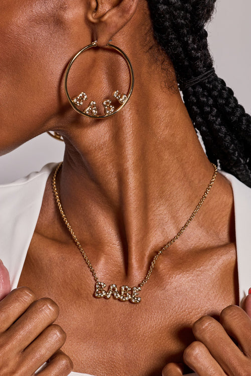 'Babe' Bubble Crystal Pendant Necklace